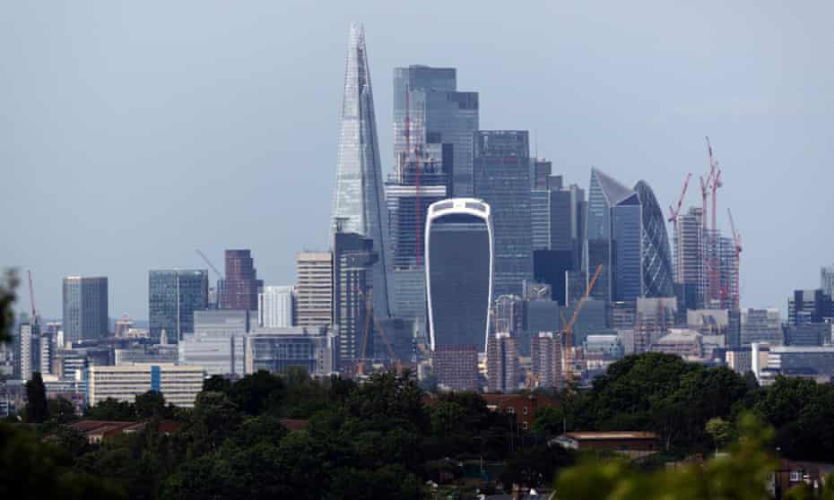 The London skyline, including the Square Mile and the Shard.