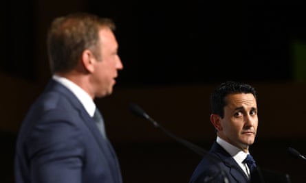 Queensland premier Steven Miles (left) and Liberal national party leader David Crisafulli.