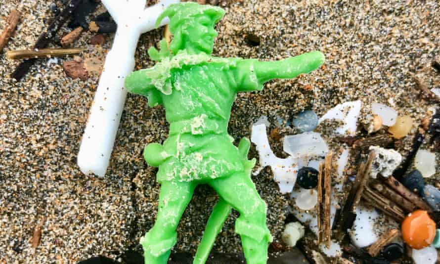 This plastic Robin Hood figurine, given away free in packets of Kellogg's cornflakes 50 or 60 years ago, was found during a beach clean at Perranporth in North Cornwall.