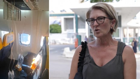 Woman speaks out on husband being pulled from Ryanair plane – video