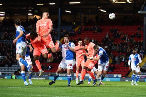 Bobby Thomas of Coventry City scoring with a header against Blackburn Rovers