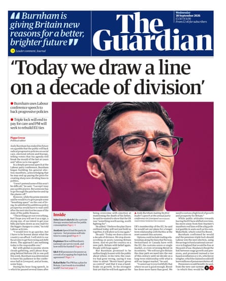 Guardian front page