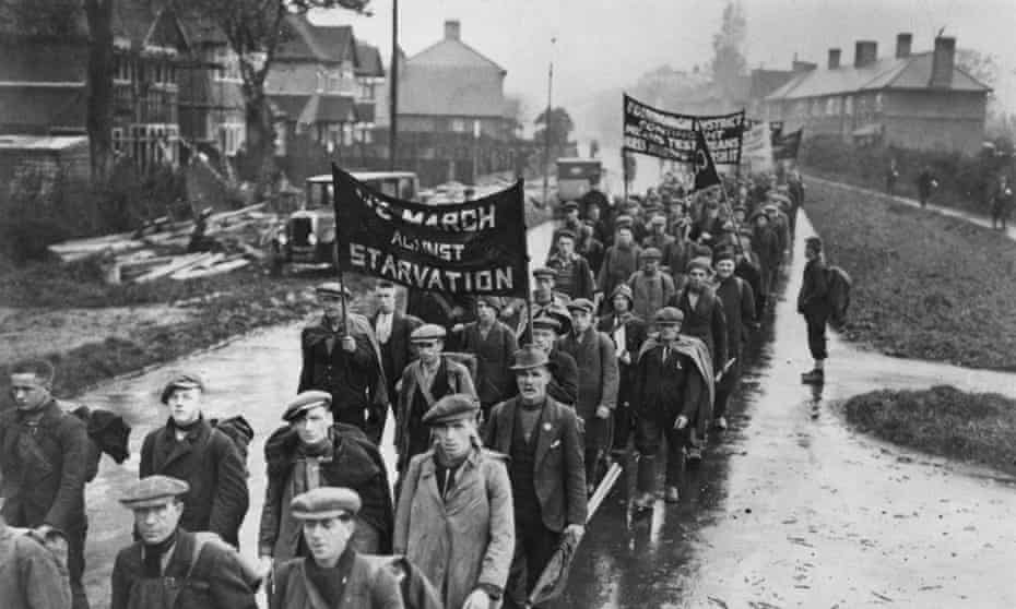 State of desperation: a hunger march in 1935 before the creation of the welfare state.