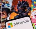 Microsoft logo placed on Activision Blizzard's games characters