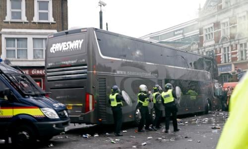 Man Arrested In Connection With Manchester United Team Bus Attack Football The Guardian
