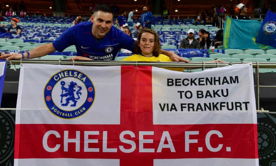 Chelsea fans in Baku