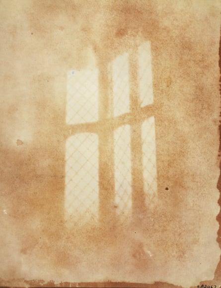William Henry Fox Talbot's first photographic negative of a window at his home in Lacock Abbey