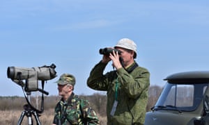 Birdwatchers Valery Yurko & Valery Dombrovskiy on the Palieski reserve