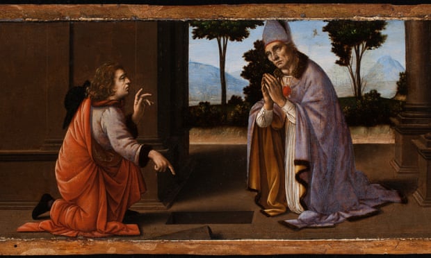 A Miracle of Saint Donatus of Arezzo, circa 1475–85, now attributed to Leonardo da Vinci and Lorenzo di Credi.