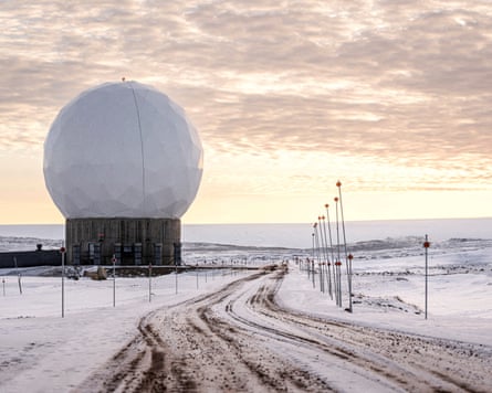 A radar dome in a snowy landscape