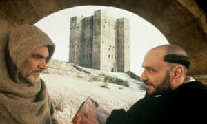 In the 1986 film of Umberto Eco’s novel The Name of the Rose, Sean Connery played William von Baskerville, above left, with F Murray Abraham as Bernardo Gui.