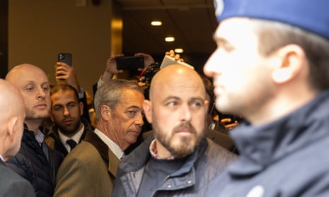 Nigel Farage leaves the Claridge in Brussels
