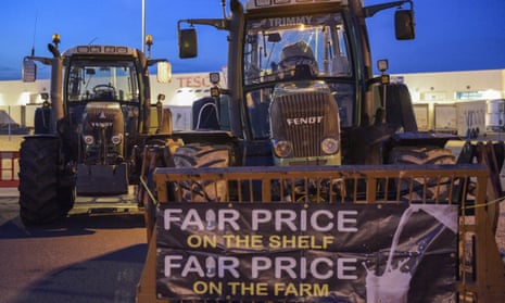 Dairy farmers block a Tesco distribution depot in Avonmouth last month