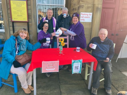 Holly Tyers (second from left) with the Friends of Batley Station.