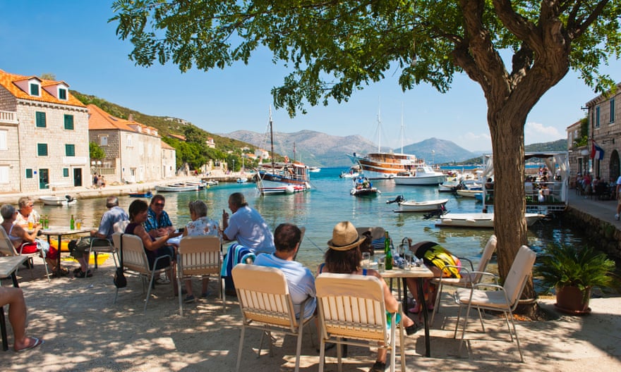 The harbour at Šipanska Luka, above, on Croatia’s Elaphiti island.