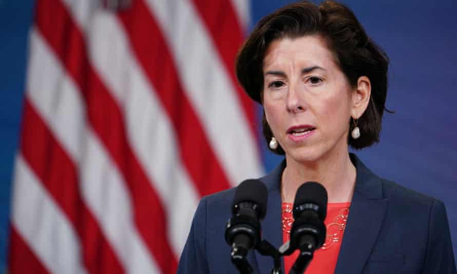 US commerce secretary Gina Raimondo speaks in Washington.