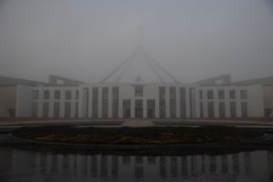 A heavy fog settled over Parliament House in Canberra this morning. Tuesday 25th May 2021.