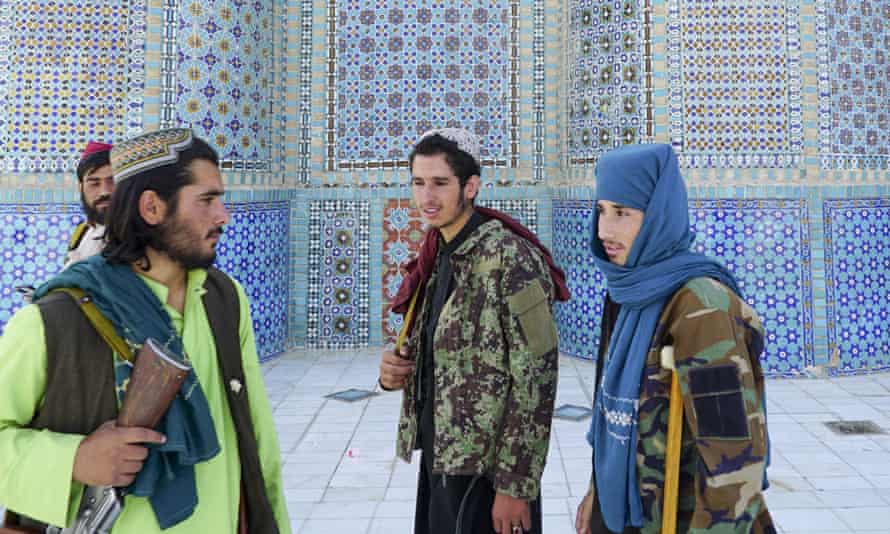 Taliban fighters in Mazar in December 2021.