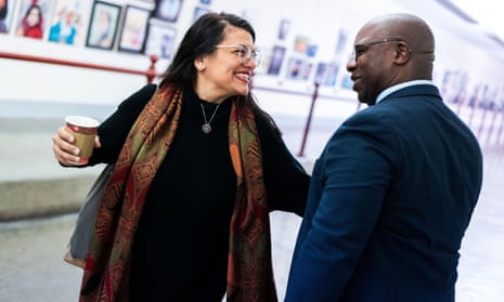 Rashida Tlaib, left, has formed a joint fundraising committee to help Jamaal Bowman, right, see off challengers boosted by pro-Israel funding.