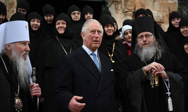 Prince Charles visits the Church of St Mary Magdalene at the Mount of Olives in Jerusalem