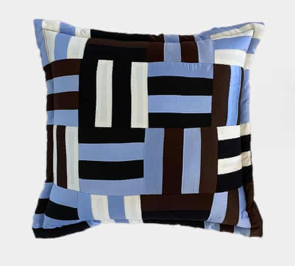 Cushion with a cover made from leftover material.
