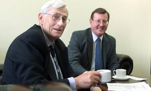 Seamus Mallon and David Trimble in 2000, when they were the first leaders of the Northern Ireland Executive, the governing body that emerged from the Good Friday agreement of two years earlier.