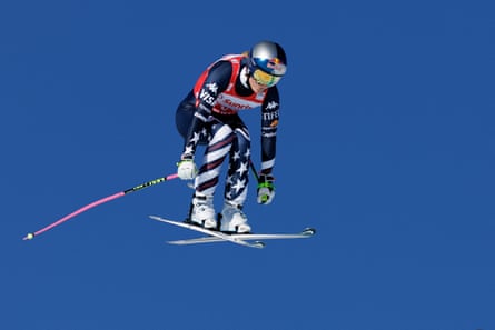 Lindsey Vonn competes in the women's downhill race on Saturday in St Moritz.