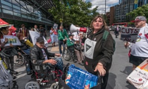 A protest outside Atos in London in July 2017