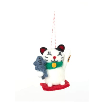 John Lewis Worldly Treasures Lucky Cat Felt Tree Decoration