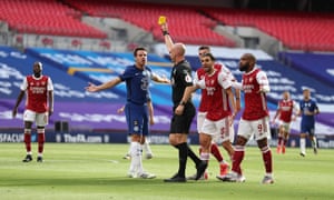 Chelsea’s Cesar Azpilicueta is booked.