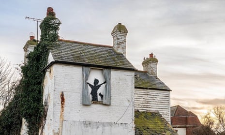 The artwork was painted on the side of a derelict farmhouse in Herne Bay, Kent.