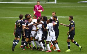 The players clash at the Liberty.