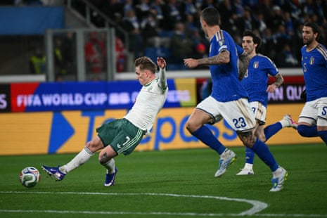 Ethan Galbraith shoots at goal