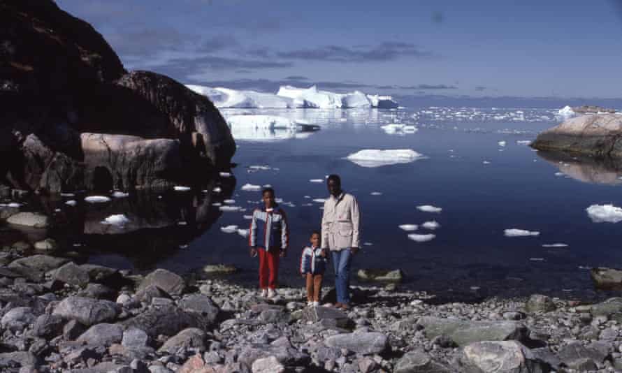 Love in a cold climate: Tété-Michel Kpomassie with his two sons in Greenland on an early visit