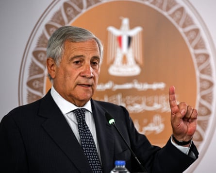 Italy’s foreign minister, Antonio Tajani, on a visit to Egypt