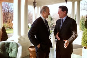 Al Gore meets Biden prior to Biden endorsing Gore’s bid for president. Picture taken on 25 February 2000