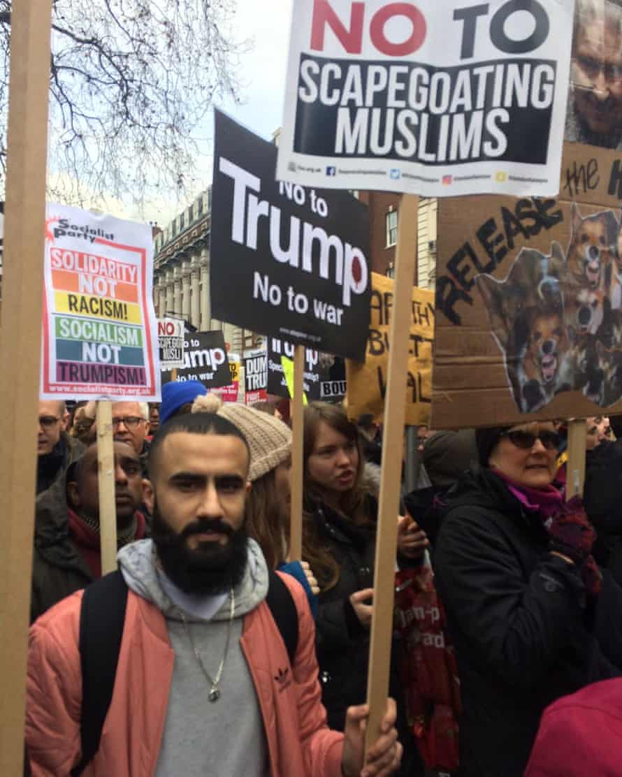 Faizan, 24, from Tooting, south London, said he had come along to voice his opinion on Trump’s policies.