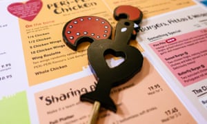 Nando’s Chicken table marker with a menu