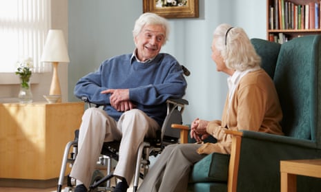 Senior couple in care home.