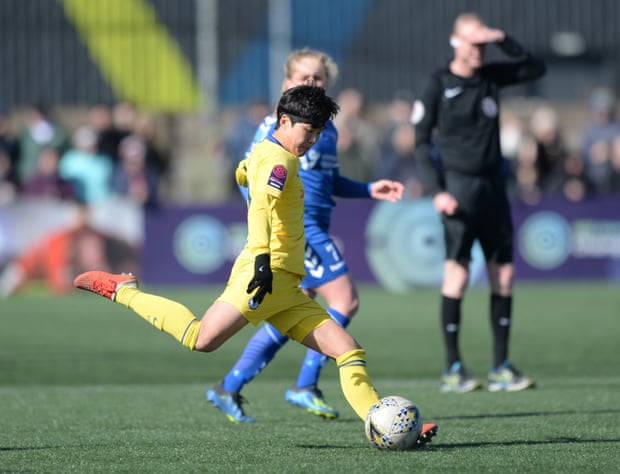 Ji So-yun in action for Chelsea in their win at Durham.