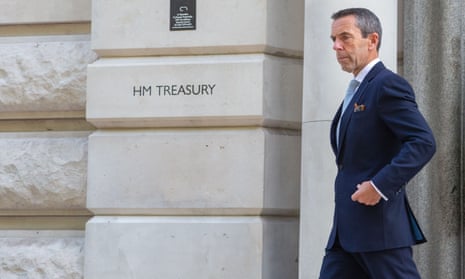 HSBC UK chief executive Ian Stuart pictured leaving the Treasury.