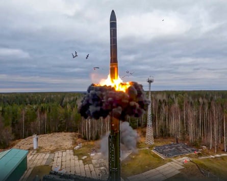 A missile being fired