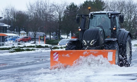 A snow plough in Manchester.