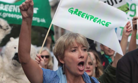 Emma Thompson during a 2015 climate march in London.