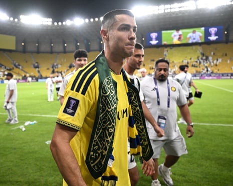 Al Nassr's Cristiano Ronaldo after the match against Neftchi Fergana