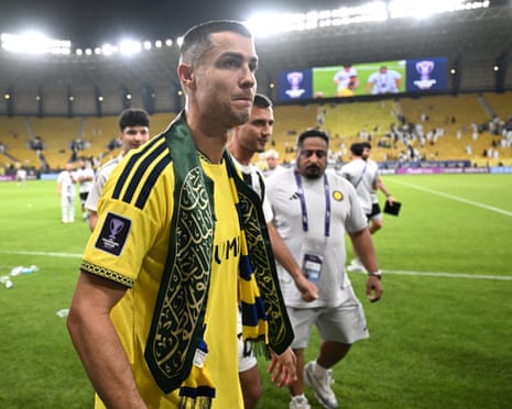 Al Nassr's Cristiano Ronaldo after the match against Neftchi Fergana