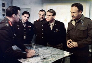 O’Neal (second right) with Dirk Bogarde, Sean Connery and Gene Hackman in Richard Attenborough’s 1976 war epic, A Bridge Too Far