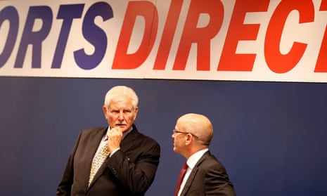 Keith Hellawell (left) at the Sports Direct at the company’s AGM.