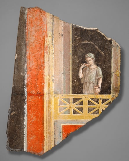 The fresco fragment, which experts say could have come from Pompeii.