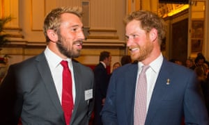 Chris Robshaw chats with Prince Harry, the honorary president of England Rugby.